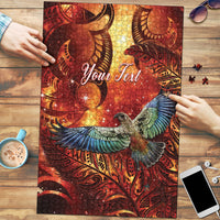 New Zealand Kea Bird Matariki Personalised Puzzle Silver Fern Maori Pattern LT22 Orange - Polynesian Pride