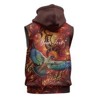 New Zealand Kea Bird Matariki Personalised Sleeveless Zip Hoodie Silver Fern Maori Pattern LT22 - Polynesian Pride