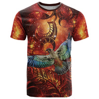 New Zealand Kea Bird Matariki Personalised T Shirt Silver Fern Maori Pattern