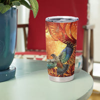 New Zealand Kea Bird Matariki Personalised Tumbler Cup Silver Fern Maori Pattern