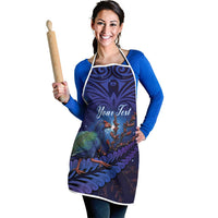 Takahe New Zealand Personalised Apron Harakeke Silver Fern Maori Pattern