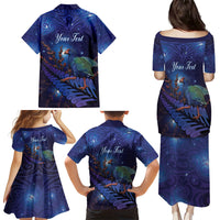 Takahe New Zealand Personalised Family Matching Puletasi and Hawaiian Shirt Harakeke Silver Fern Maori Pattern LT22 - Polynesian Pride
