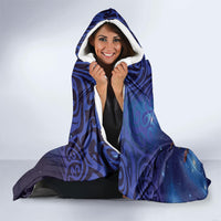 Takahe New Zealand Personalised Hooded Blanket Harakeke Silver Fern Maori Pattern