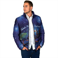Takahe New Zealand Personalised Padded Jacket Harakeke Silver Fern Maori Pattern