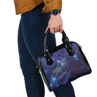 Takahe New Zealand Personalised Shoulder Handbag Harakeke Silver Fern Maori Pattern LT22 - Polynesian Pride