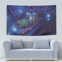 Takahe New Zealand Personalised Tapestry Harakeke Silver Fern Maori Pattern
