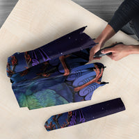 Takahe New Zealand Personalised Umbrella Harakeke Silver Fern Maori Pattern LT22 - Polynesian Pride