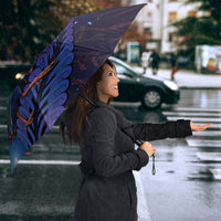 Takahe New Zealand Personalised Umbrella Harakeke Silver Fern Maori Pattern LT22 - Polynesian Pride