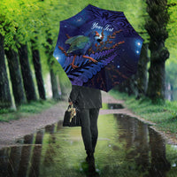 Takahe New Zealand Personalised Umbrella Harakeke Silver Fern Maori Pattern LT22 - Polynesian Pride