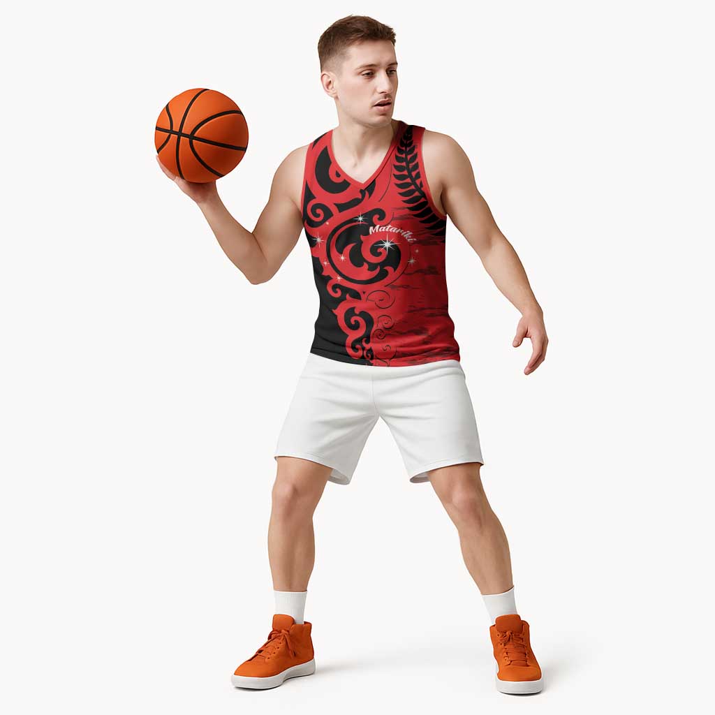 New Zealand Matariki Basketball Jersey Maori New Year Koru Pattern