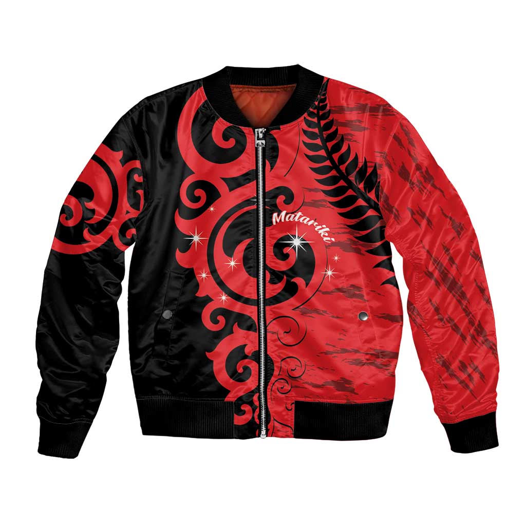 New Zealand Matariki Bomber Jacket Maori New Year Koru Pattern