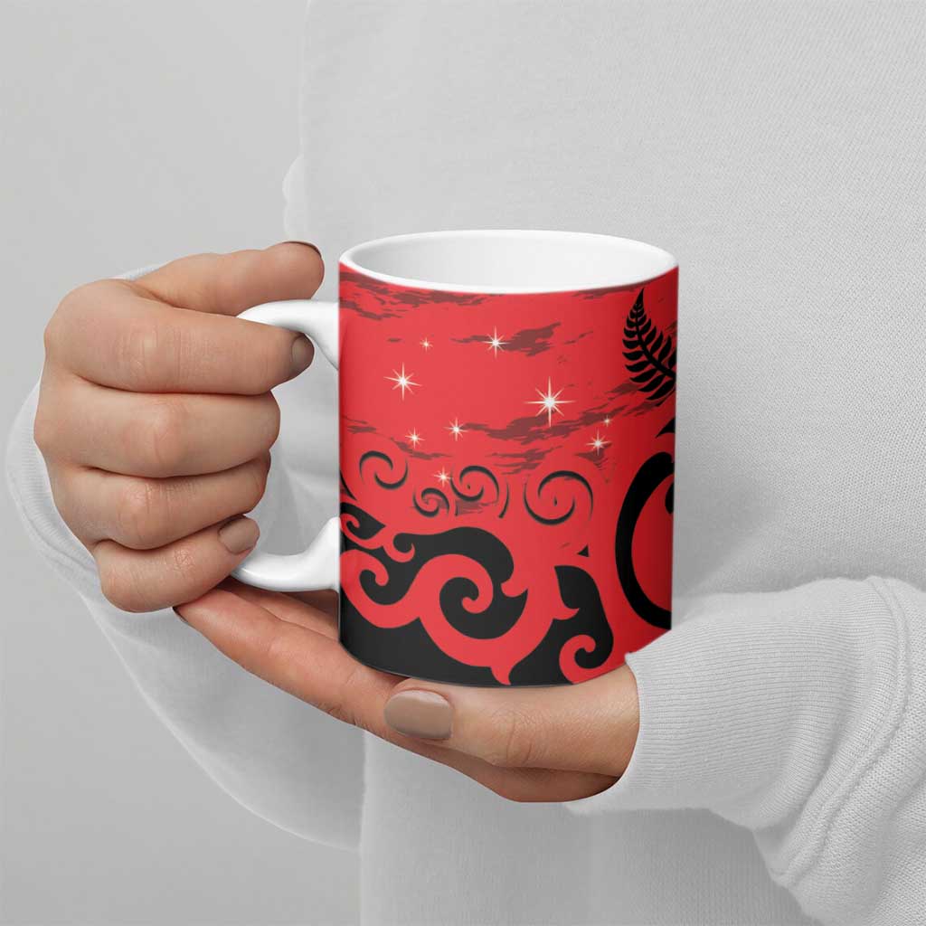 New Zealand Matariki Ceramic Mug Maori New Year Koru Pattern