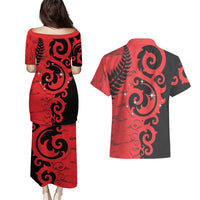 New Zealand Matariki Couples Matching Puletasi and Hawaiian Shirt Maori New Year Koru Pattern LT22 - Polynesian Pride