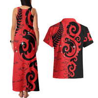 New Zealand Matariki Couples Matching Tank Maxi Dress and Hawaiian Shirt Maori New Year Koru Pattern LT22 - Polynesian Pride