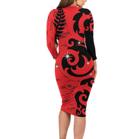 New Zealand Matariki Family Matching Long Sleeve Bodycon Dress and Hawaiian Shirt Maori New Year Koru Pattern LT22 - Polynesian Pride