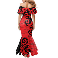 New Zealand Matariki Family Matching Mermaid Dress and Hawaiian Shirt Maori New Year Koru Pattern LT22 - Polynesian Pride