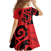 New Zealand Matariki Kid Short Sleeve Dress Maori New Year Koru Pattern LT22 - Polynesian Pride