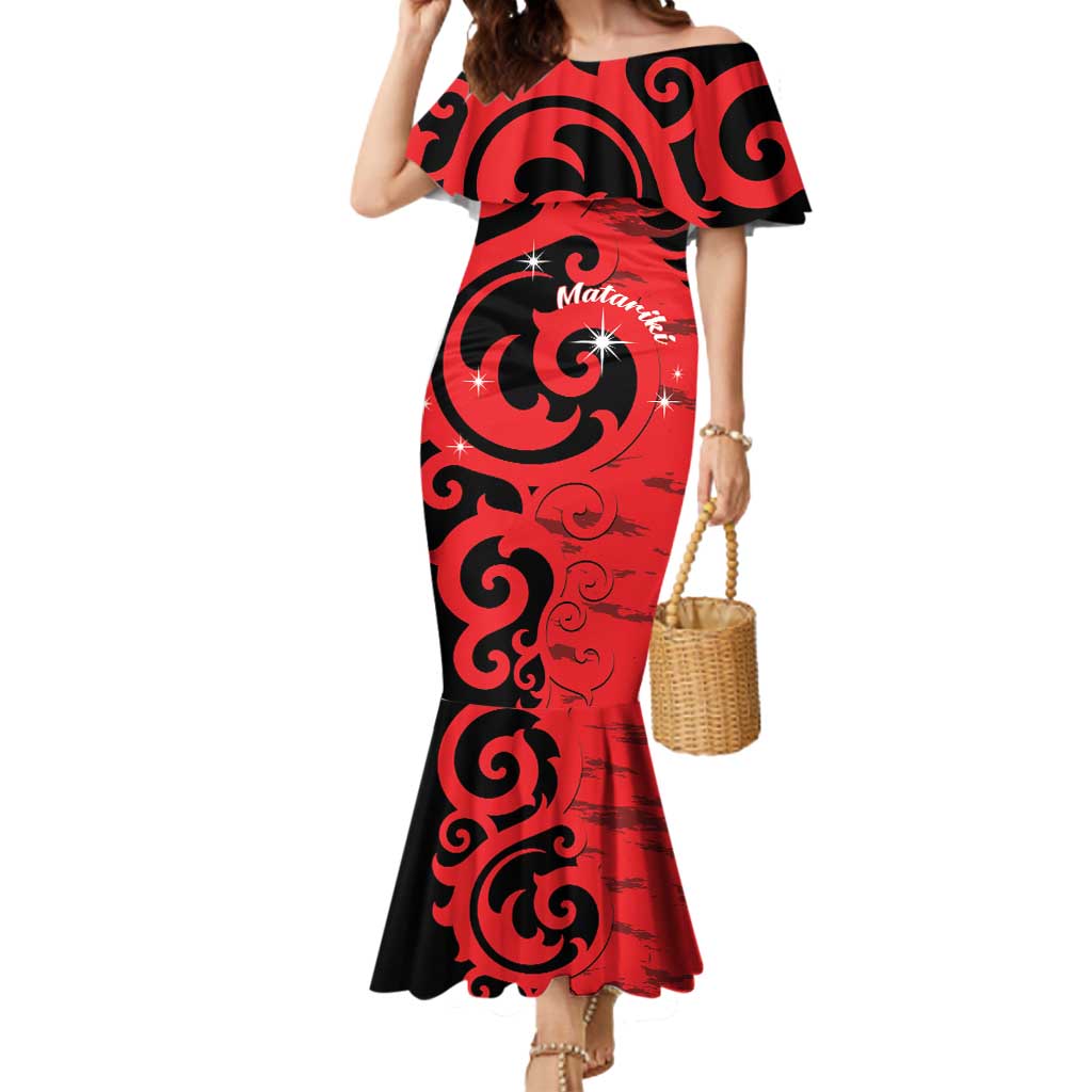 New Zealand Matariki Mermaid Dress Maori New Year Koru Pattern