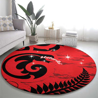 New Zealand Matariki Round Carpet Maori New Year Koru Pattern
