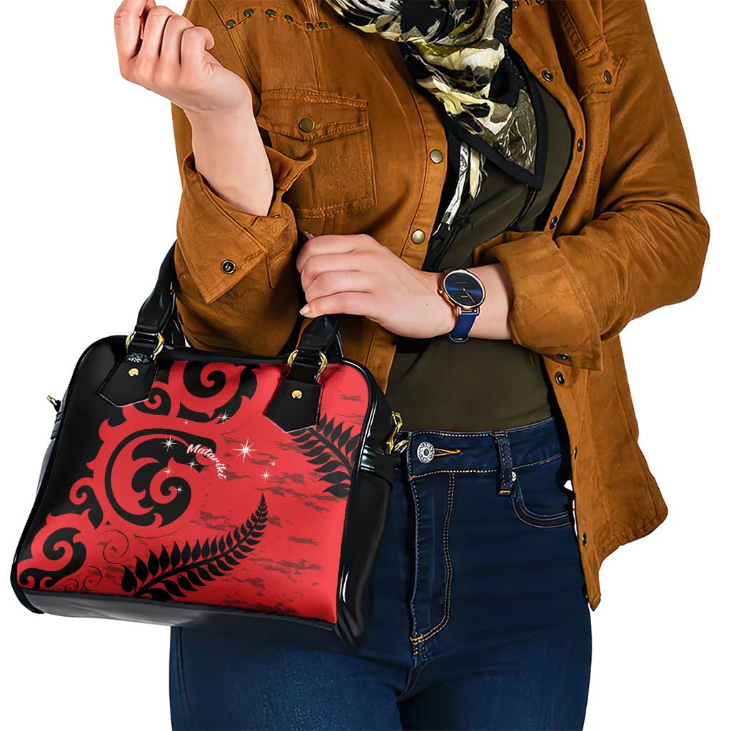 New Zealand Matariki Shoulder Handbag Maori New Year Koru Pattern