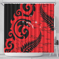 New Zealand Matariki Shower Curtain Maori New Year Koru Pattern