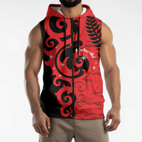New Zealand Matariki Sleeveless Zip Hoodie Maori New Year Koru Pattern