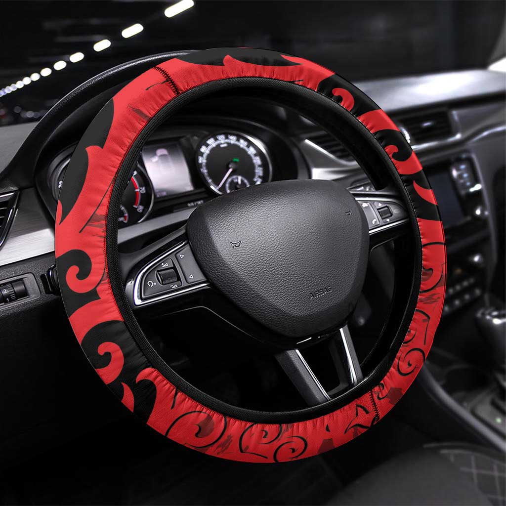 New Zealand Matariki Steering Wheel Cover Maori New Year Koru Pattern