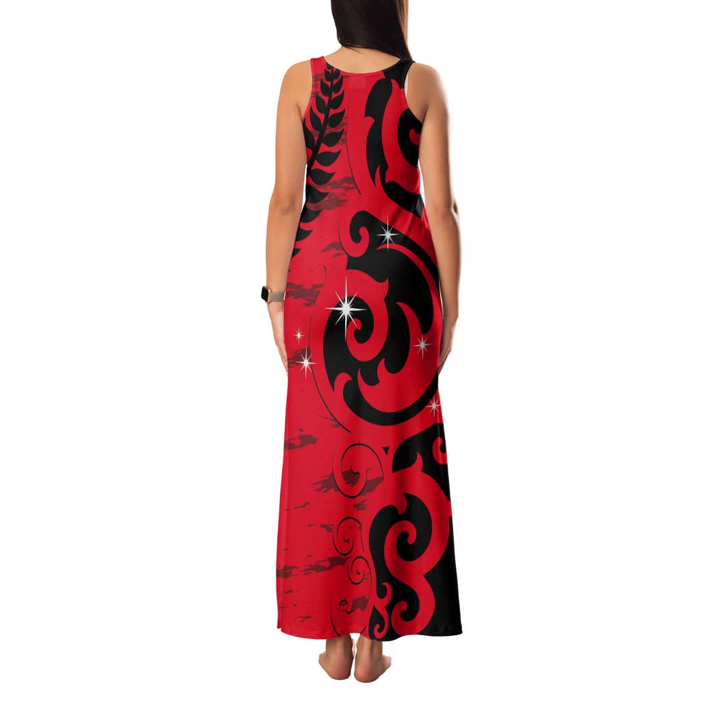New Zealand Matariki Tank Maxi Dress Maori New Year Koru Pattern