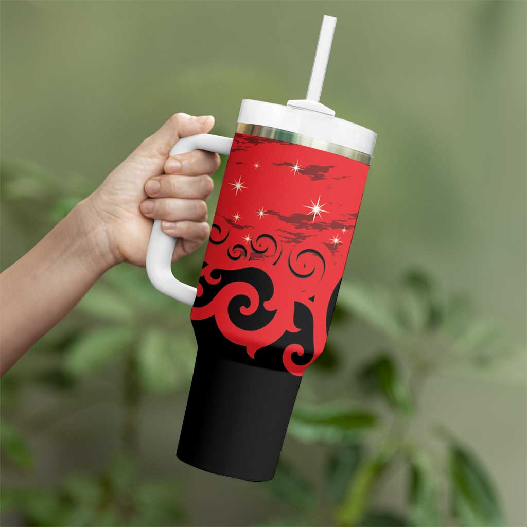 New Zealand Matariki Tumbler With Handle Maori New Year Koru Pattern