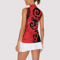 New Zealand Matariki Women Sleeveless Polo Shirt Maori New Year Koru Pattern LT22 - Polynesian Pride