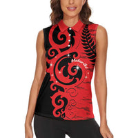 New Zealand Matariki Women Sleeveless Polo Shirt Maori New Year Koru Pattern LT22 - Polynesian Pride