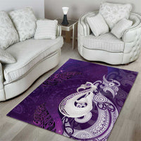 New Zealand Matariki Area Rug Maori Manaia Galaxy Silver Fern Purple Color LT22 - Polynesian Pride