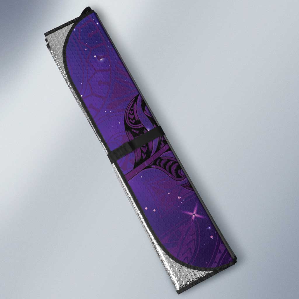 New Zealand Matariki Auto Sun Shade Maori Manaia Galaxy Silver Fern Purple Color LT22 - Polynesian Pride