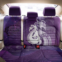 New Zealand Matariki Back Car Seat Cover Maori Manaia Galaxy Silver Fern Purple Color LT22 - Polynesian Pride