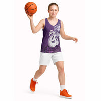 New Zealand Matariki Basketball Jersey Maori Manaia Galaxy Silver Fern Purple Color LT22 - Polynesian Pride