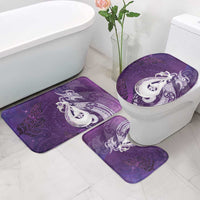 New Zealand Matariki Bathroom Set Maori Manaia Galaxy Silver Fern Purple Color LT22 - Polynesian Pride