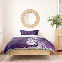 New Zealand Matariki Bedding Set Maori Manaia Galaxy Silver Fern Purple Color LT22 - Polynesian Pride