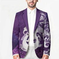 New Zealand Matariki Blazer Maori Manaia Galaxy Silver Fern Purple Color LT22 - Polynesian Pride
