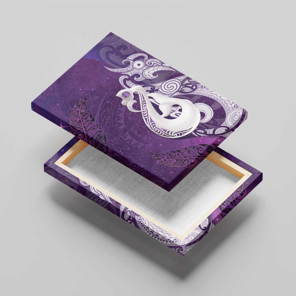 New Zealand Matariki Canvas Wall Art Maori Manaia Galaxy Silver Fern Purple Color LT22 - Polynesian Pride