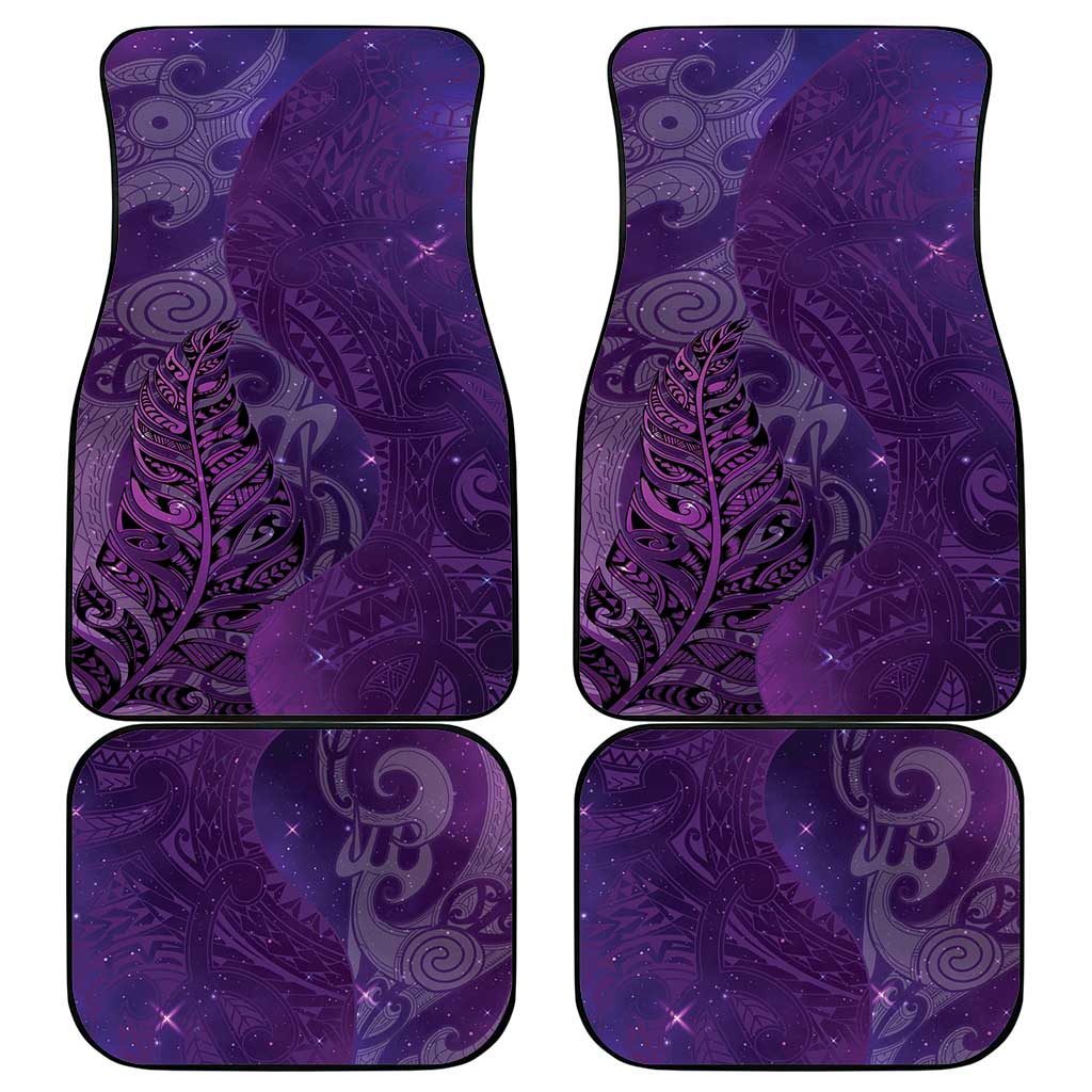 New Zealand Matariki Car Mats Maori Manaia Galaxy Silver Fern Purple Color LT22 - Polynesian Pride