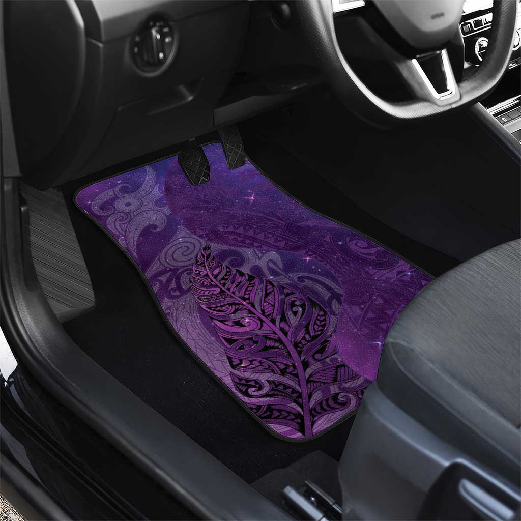 New Zealand Matariki Car Mats Maori Manaia Galaxy Silver Fern Purple Color LT22 - Polynesian Pride