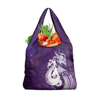 New Zealand Matariki Grocery Bag Maori Manaia Galaxy Silver Fern Purple Color LT22 1-pack One Size Purple - Polynesian Pride