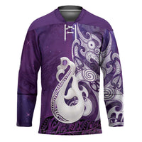 New Zealand Matariki Hockey Jersey Maori Manaia Galaxy Silver Fern Purple Color LT22 Unisex Purple - Polynesian Pride