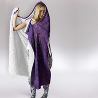 New Zealand Matariki Hooded Blanket Maori Manaia Galaxy Silver Fern Purple Color LT22 - Polynesian Pride