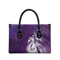 New Zealand Matariki Leather Bag Maori Manaia Galaxy Silver Fern Purple Color LT22 - Polynesian Pride