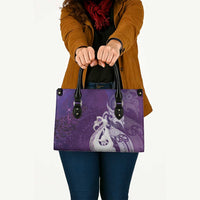 New Zealand Matariki Leather Bag Maori Manaia Galaxy Silver Fern Purple Color LT22 - Polynesian Pride