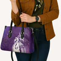 New Zealand Matariki Leather Bag Maori Manaia Galaxy Silver Fern Purple Color LT22 - Polynesian Pride