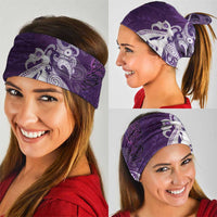 New Zealand Matariki Neck Gaiter Maori Manaia Galaxy Silver Fern Purple Color LT22 - Polynesian Pride