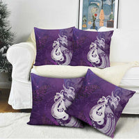 New Zealand Matariki Pillow Cover Maori Manaia Galaxy Silver Fern Purple Color LT22 - Polynesian Pride