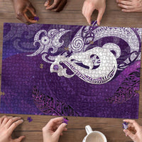 New Zealand Matariki Puzzle Maori Manaia Galaxy Silver Fern Purple Color LT22 - Polynesian Pride